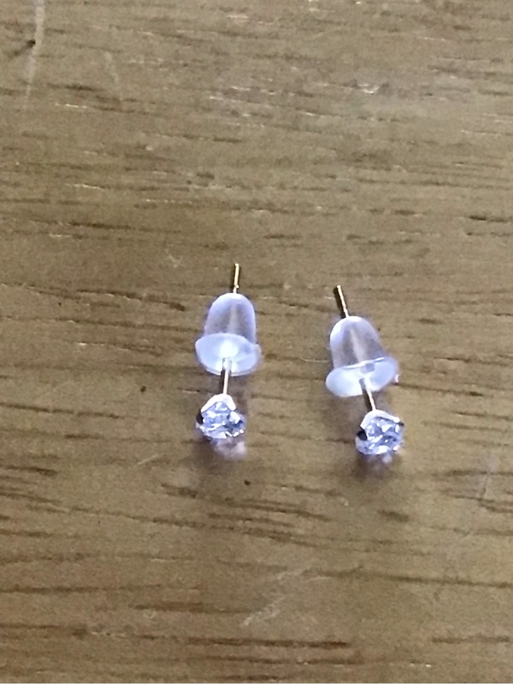 Source Unknown Clear Crystal Stud Earrings - 14 ct. Gold Posts
